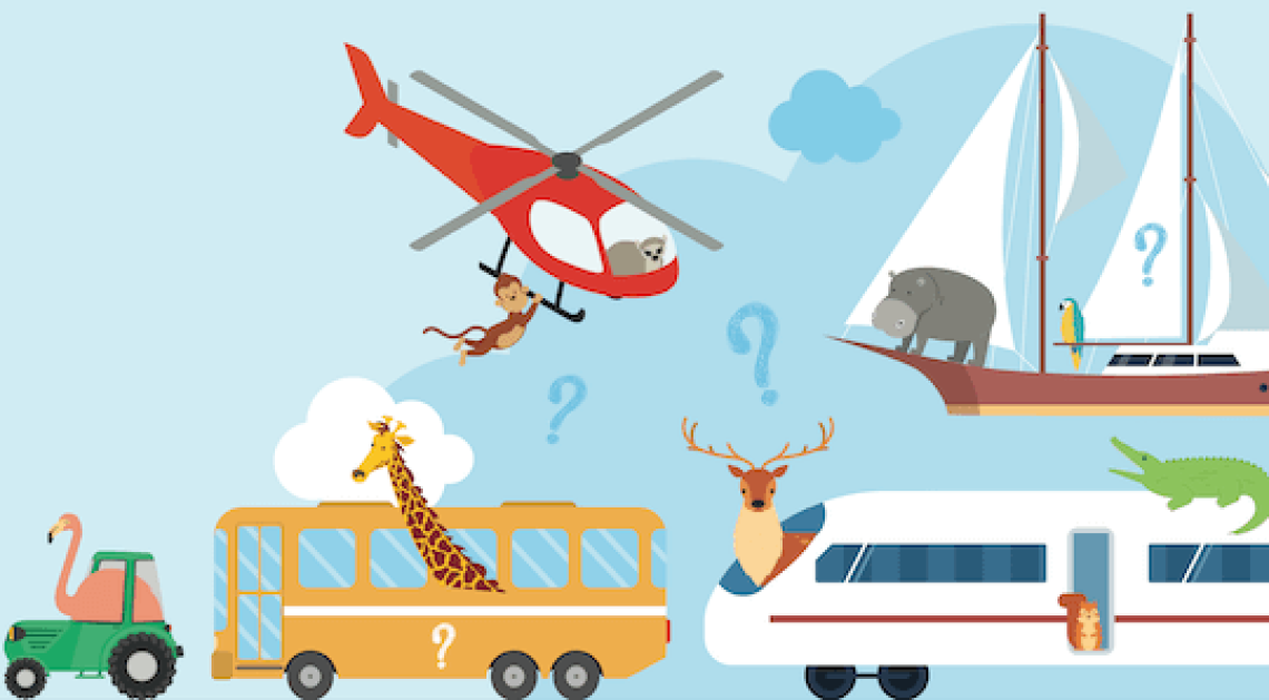 Quiz März 2026 - Illustration - Traktor, Bus, Zug, Schiff, Hubschrauber