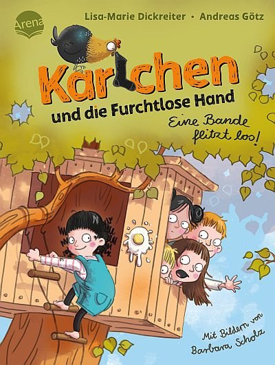Cover Karlchen und die furchtlose Hand mit Baumhaus und Kindern