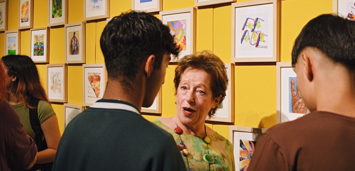 CITYarts-Gründerin Tsipi Ben-Haim aus New York bei der Vernissage der Ausstellung im Europäischen Parlament in Wien