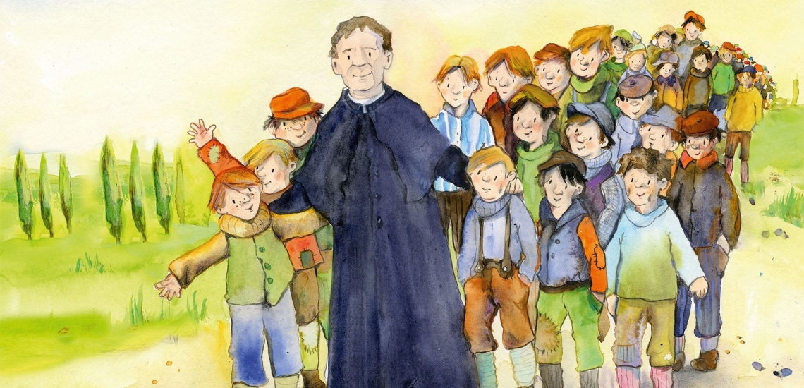 Don Bosco mit Kindern 