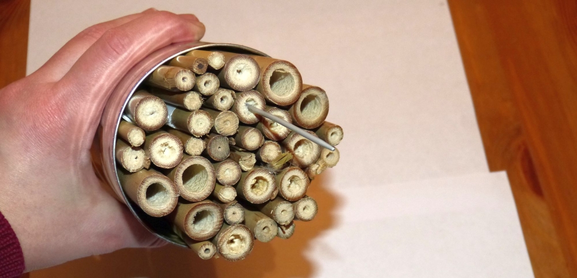 Löcher in Bambus bohren 