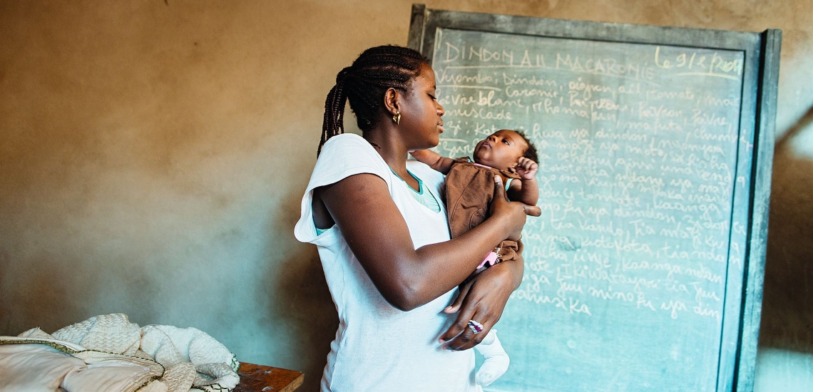 Mutter mit Kind im Maison Marguerite der Salesianer Don Boscos in Goma