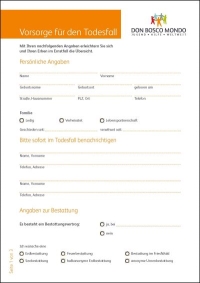 Dokument Vorsorge für den Todesfall