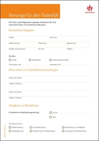 Dokument Vorsorge für den Todesfall