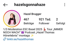 Screenshot vom Instagram-Account @hazelsgonnahaze